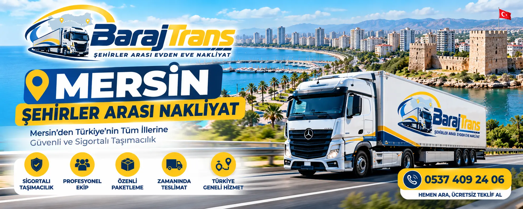 Adana Mersin nakliyat için yüklenen kapalı kasa kamyon